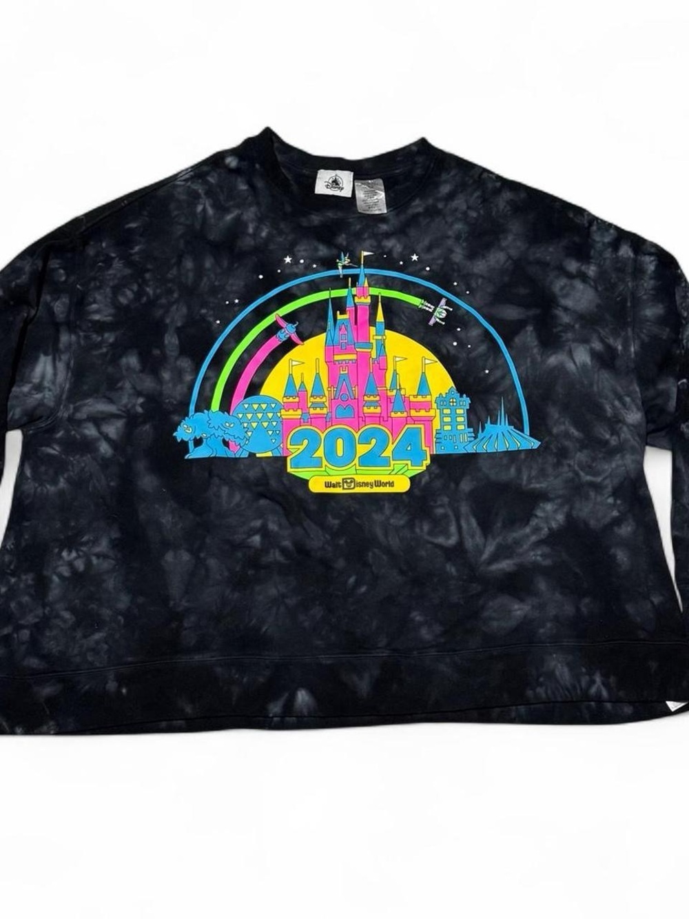 Disney Parks 2024 Walt Disney World Tie Dye Sweatshirt Adult 1X Castle Crewneck